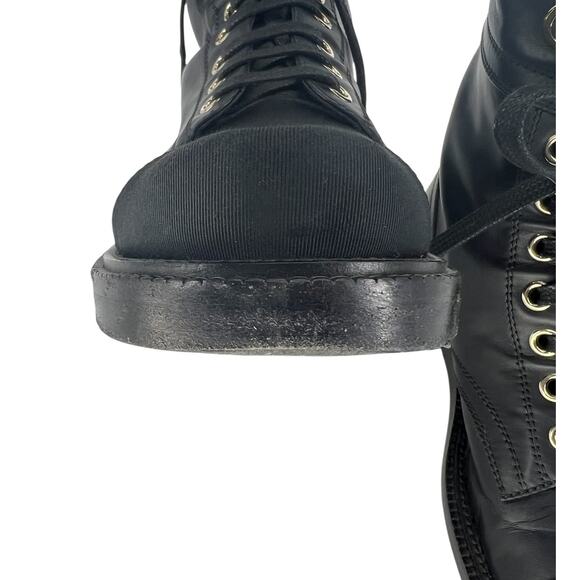 Chanel 2021 Interlocking CC Logo Leather Combat Boots - Picture 9 of 16